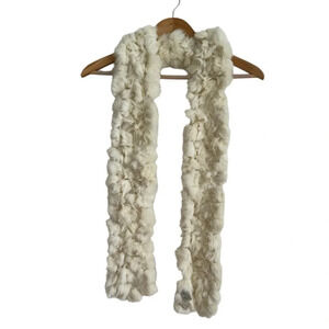 Lord & Taylor 100% Rabbit Fur Scarf Cream