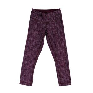 Lululemon Wunder Under Ziggy Wee September Plum Crop And Textured Leggings Size2