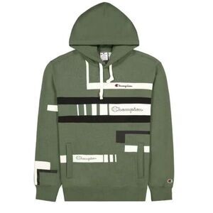 *NEW* MEN CHAMPION REVERSE WEAVE HOODIE OLIVE/BLACK‎ SMALL  (ANBH 216485)