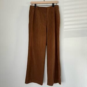 Vintage Coldwater Creek Women Size 8 Brown Rust Wide Leg Dress Pant Career Work