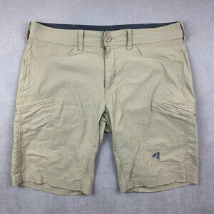 Eddie Bauer First Ascent Mens Shorts 38 Beige Cargo Guide Pro Nylon Spandex