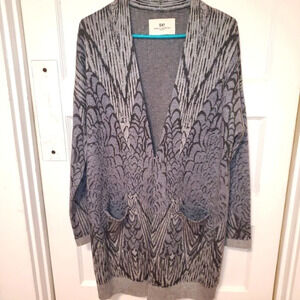 DAY Birger Mikkelsen silk wool grey long cardigan women sz L