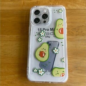 iPhone 15 Pro Max Cute Clear Avocado Phone Case