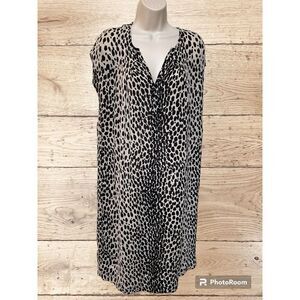 Talbots Leopard Animal Print Beach Cover Dress size 12 women’s light sheer