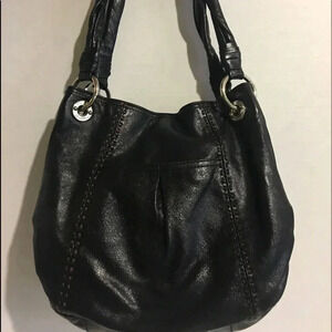 B. Makowsky Black leather hobo leather