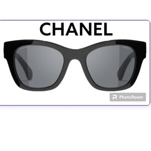 CHANEL Ref.5478 C501/S4, BLACK SUNGLASSES CHANEL HEART LOGO