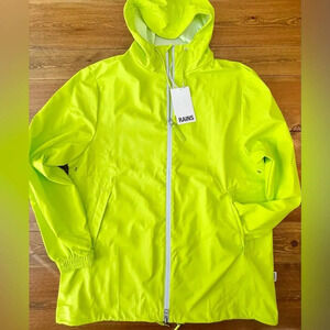 Rains | Reflective Storm Breaker Rain Jacket | Digital Lime | Unisex Large