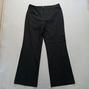 Coldwater Creek Dress Pants Women's Size 12 Dark Gray White Pin Stripes