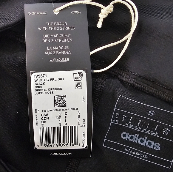 Adidas Ultimayr 365 Black Frill Skirt with Shorts Side Pockets Size Small New - Picture 8 of 10