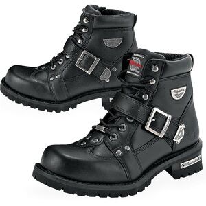 Miluakee Motorcycle Black Leather Boots for Men