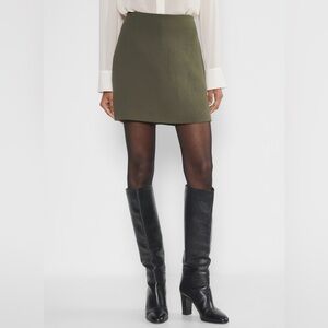 Aritzia Wilfred Classic Mini Skirt - Dark Olive - Size 6