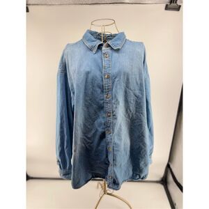 ASOS Curve Women’s Long Sleeve Button Down Denim Jean Shirt Size 14