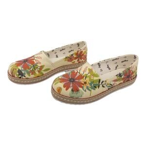 Goby Slip On Espadrille Loafers Pink & Blue Floral Boho 39 8.5 Women's