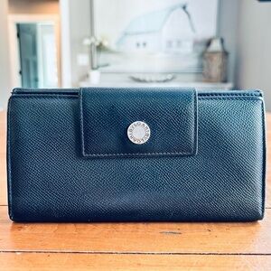 Bvlgari Bulgari Black Long Leather Wallet.