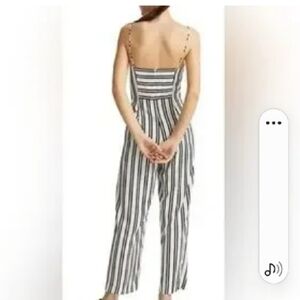 Club Monaco Black and White Striped Jumpsuit Size 10 and Size 6