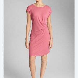 Gap Gathered Waist Pink Jersey T-Shirt Dress Size Small