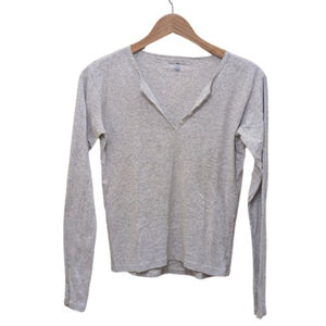 Brandy Melville Long Sleeve Gray Scoop Neck Top Size Medium