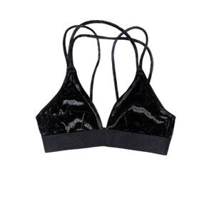 Pink Victoria's Secret Velvet Triangle Dark Green Bralette