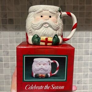 Vintage Lord & Taylor Christmas Santa Mug with Box