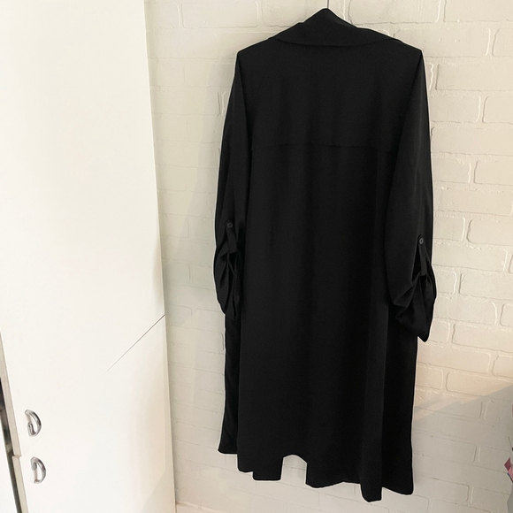 REVOLVE x Maison 500 Cinqcent Trench Coat Lagenlook Fluid Black Sz S Oversized - Picture 11 of 14