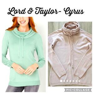 Lord & Taylor Blush funnel neck sweater