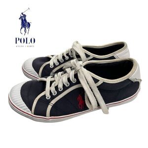 Polo Ralph Lauren Women's Navy White Canvas Sneakers 6