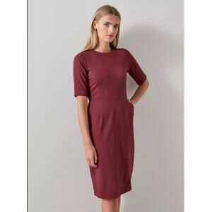 LK Bennett  Liya Cabernet Red Viscose Sheath Dress