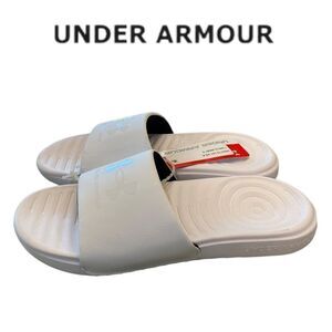 NEW Under Armour UA Ansa Fixed White Slide Sandals 6 7 8 9