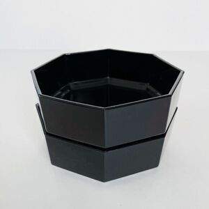 2 Arcoroc France Octime Black Octagon Glass Soup Bowls