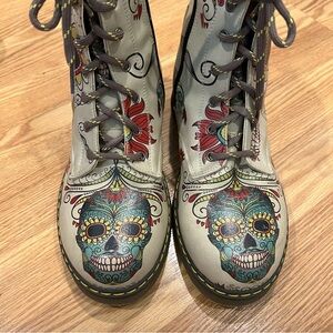 Goby Dia‎ de Los Muertos Lace-up Combat Boots sz 38