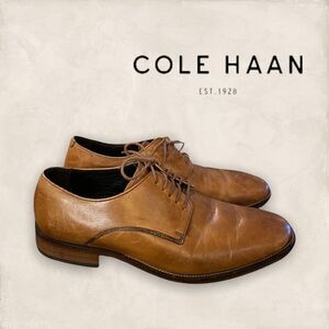 Cole Haan Men's Williams Plain Toe Oxford Tan Leather Dress Shoes