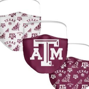 NEW in Package Texas A&M Aggies Face Masks Set of 3 One Size