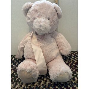 Baby Gund My First Teddy Pink Plush Bear Stitched Eyes 17"