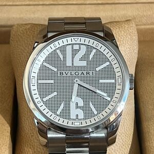 BVLGARI Solotempo Gray Dial Quartz Luxury Designer Sport Men's Watch