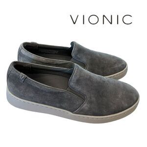 VIONIC PRO Avery Women's Grey Suede Leather Slip-on Loafers Sneakers 7