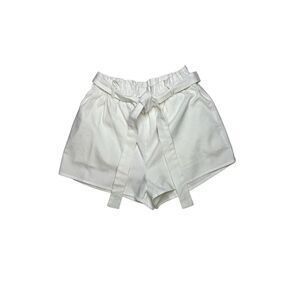 Lulu's shorts women’s size small white gathered waist tie belt lined dressy