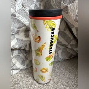 Starbucks 16 OZ Coffee Mug Twist Lid Tumbler Cup Leaves Gourd Pumpkin 2017 New