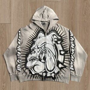 Hellstar Bulldog Air Brush Zip Up Hoodie