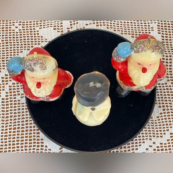 Set of three vintage Christmas candles || Snowman candle vintage || Santa Claus - Picture 3 of 13