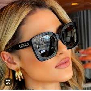 GUCCI GOLD AND BLACK SUNGLASSES  GG1136SA LARGE