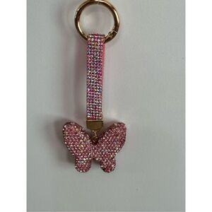 Pink Crystal  Butterfly Key Ring