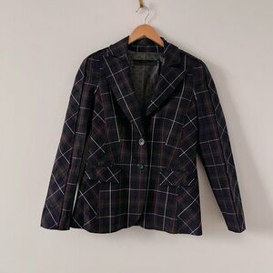 L.A.M.B. Gwen Stefani Blazer Tartan Plaid Jacket Y2K Women's Sz 8