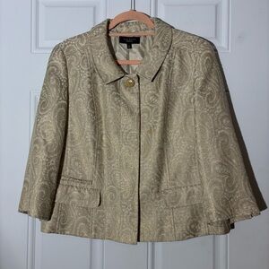 Talbots Metallic Gold Brocade Jacket, Size 12