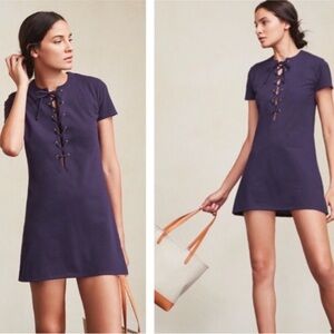 Reformation Caroline lace up mini dress extra small