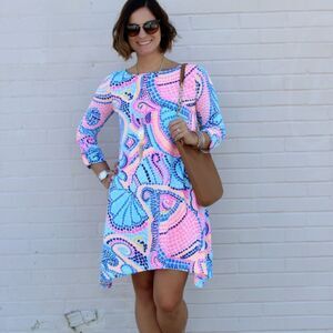 NWOT Lilly Pulitzer Edna Swing Dress in Tile Wave Size XS