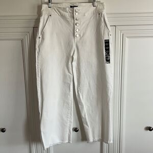 DKNY White Button Up Jeans