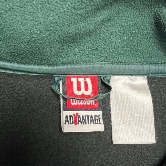 VTG Wilson Advantage Jacket Fleece 90s Zip Green LS Activewear See Measurements - Picture 4 of 7