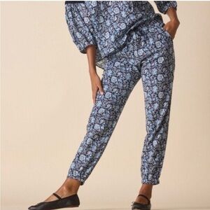 St Roche Yucca Pants Organic Cotton Blue Print Size Medium