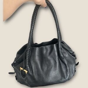 Ferragamo vintage black leather shoulder bag