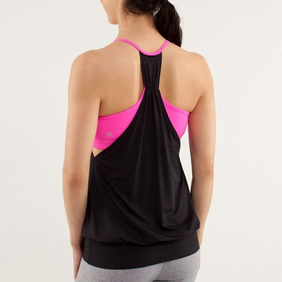 Lululemon Women No Limits Tank Black / Raspberry Glo Light Size 4 - Picture 4 of 5